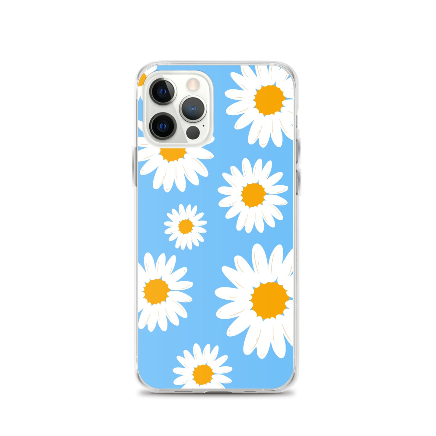 Abstract iPhone case Daisies on skyblue BG