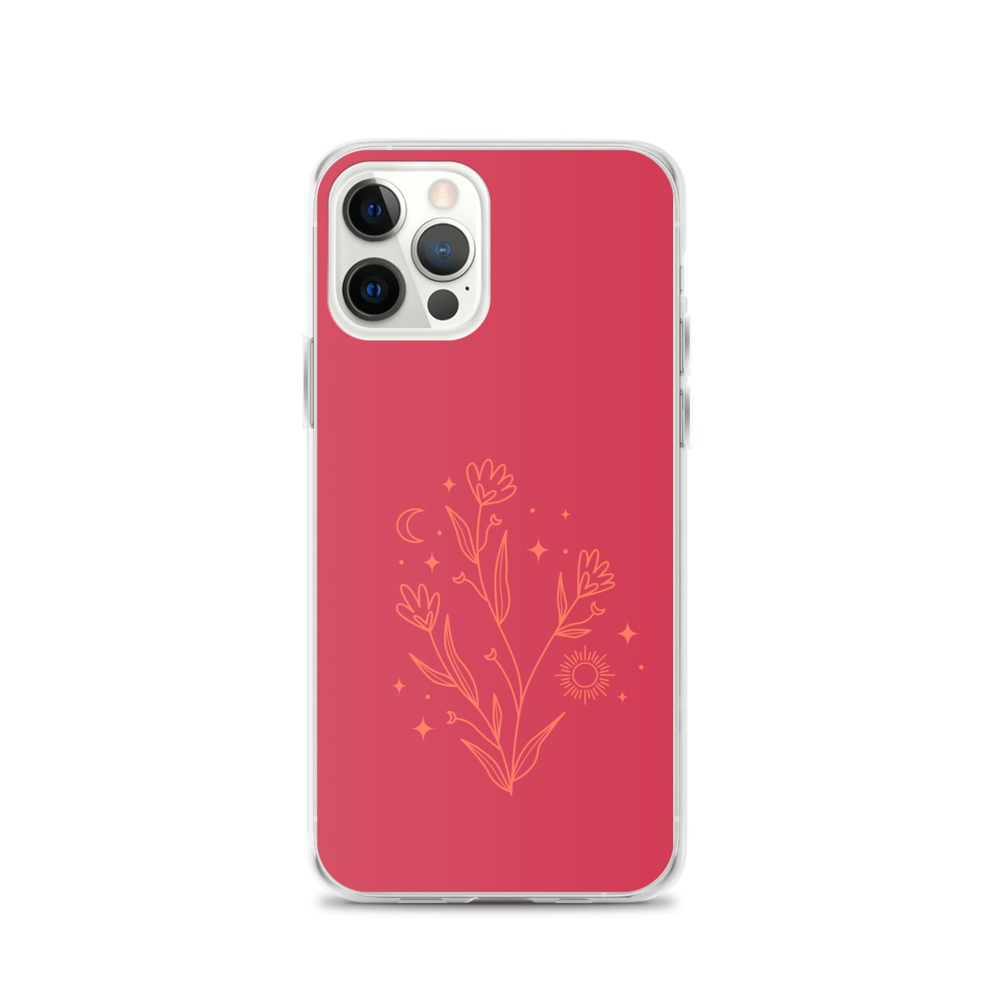 Abstract iPhone case flowers on red BG