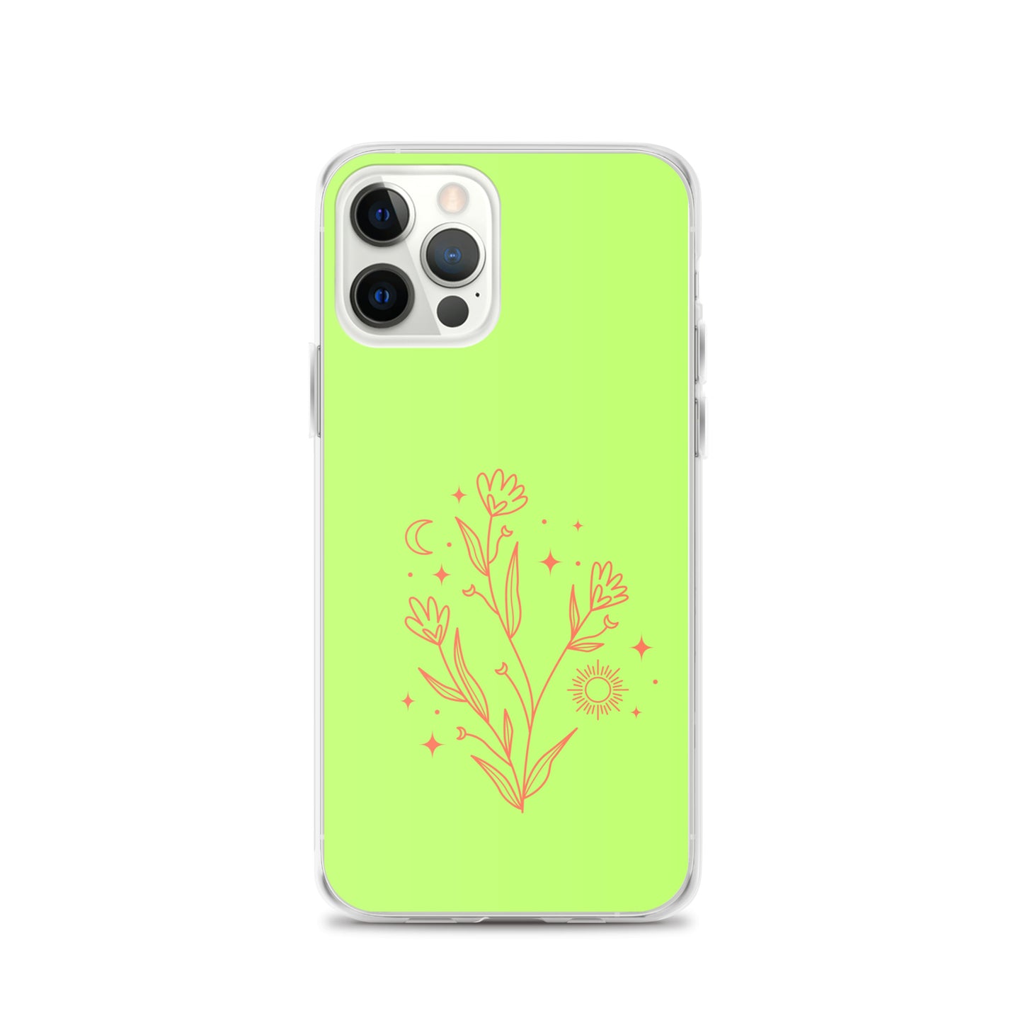 Abstract iPhone case flowers on light green BG