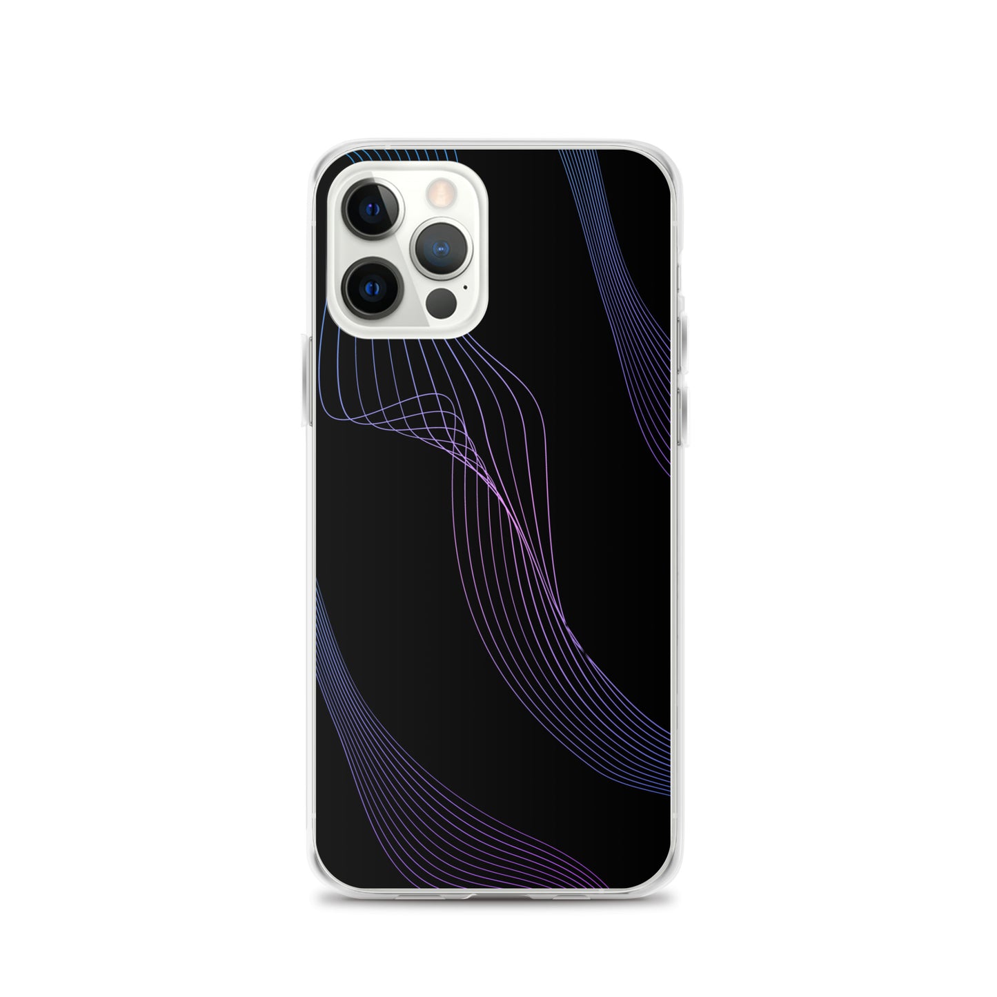 Abstract iPhone case black with blue/pink webbed lines