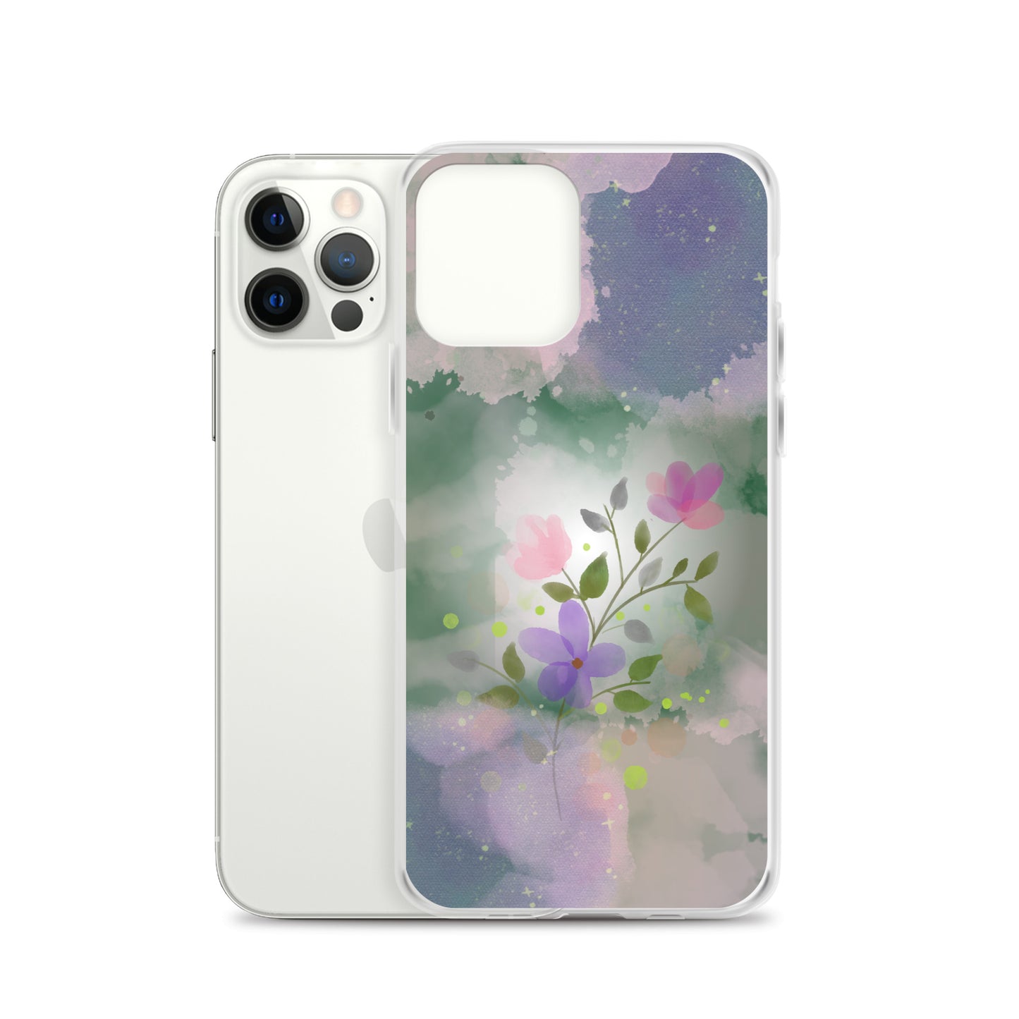 Abstract iPhone case flowers on a mixed colour Bg