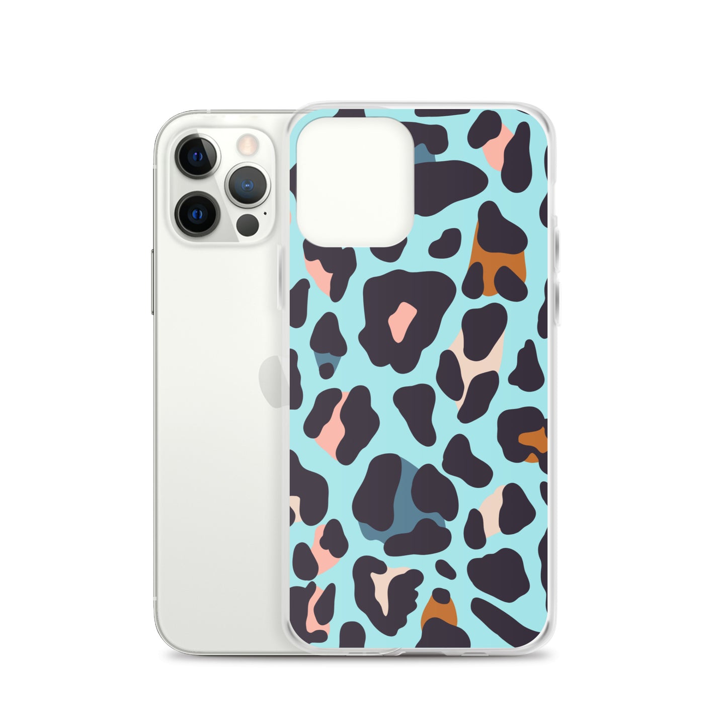 Abstract iPhone case blue leopard print