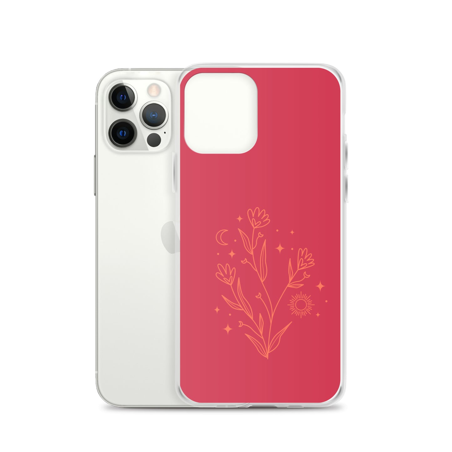 Abstract iPhone case flowers on red BG