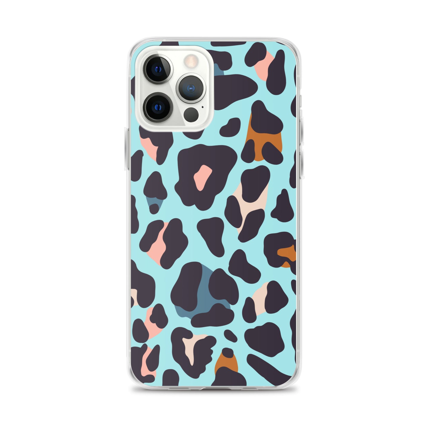 Abstract iPhone case blue leopard print