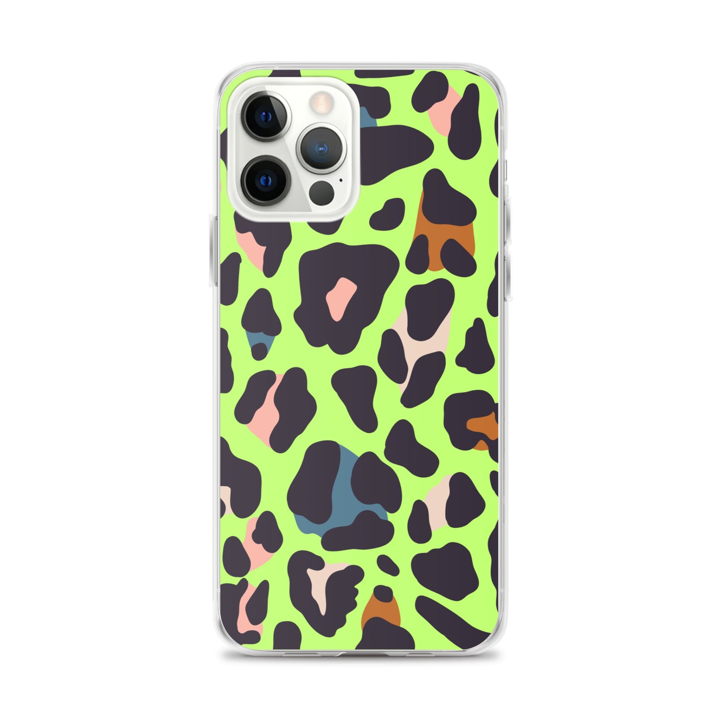 Abstract iPhone case lime leopard print