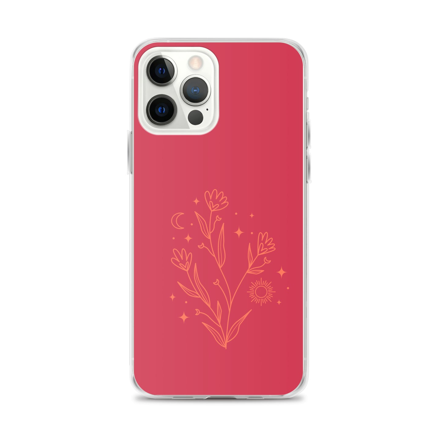 Abstract iPhone case flowers on red BG