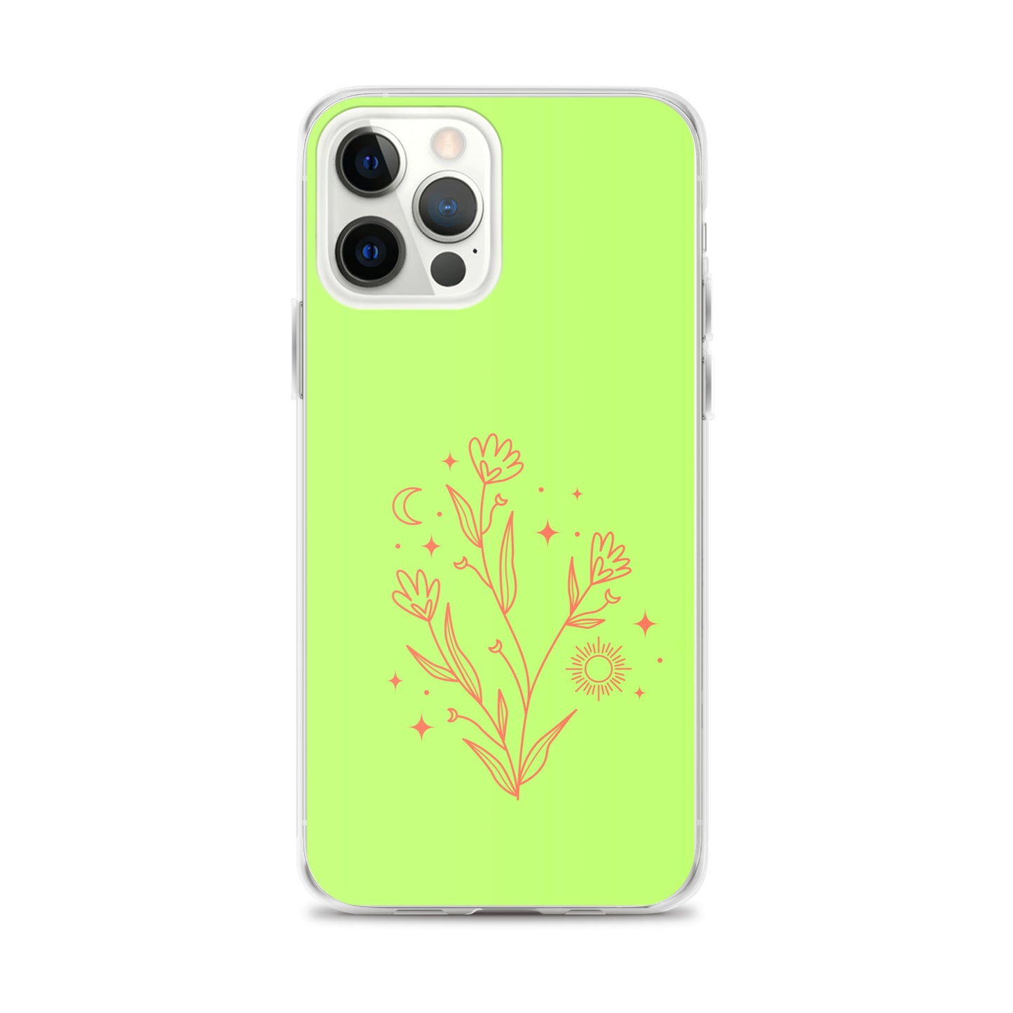 Abstract iPhone case flowers on light green BG