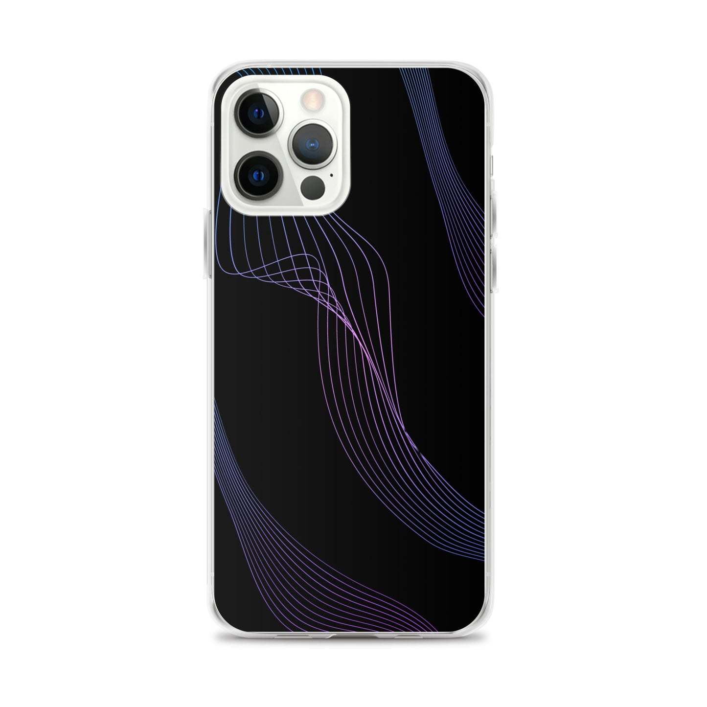 Abstract iPhone case black with blue/pink webbed lines