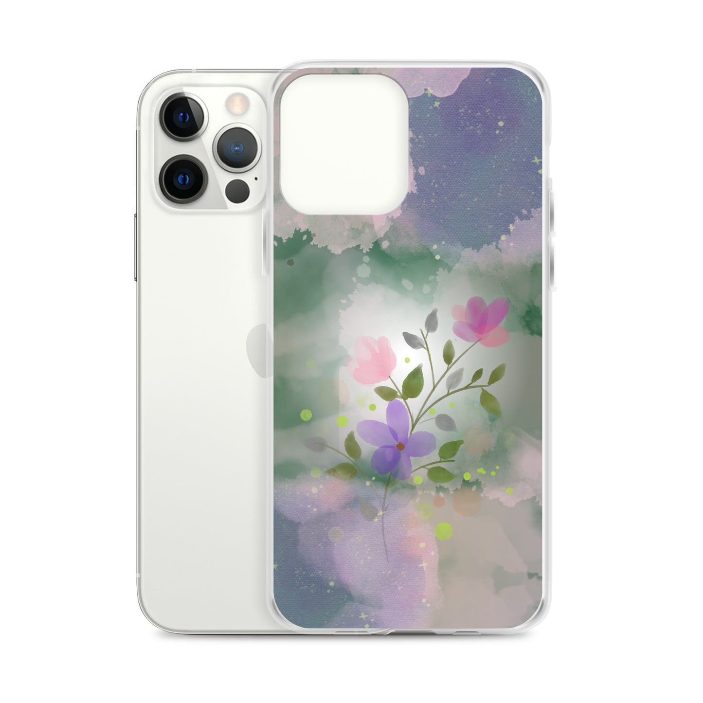 Abstract iPhone case flowers on a mixed colour Bg