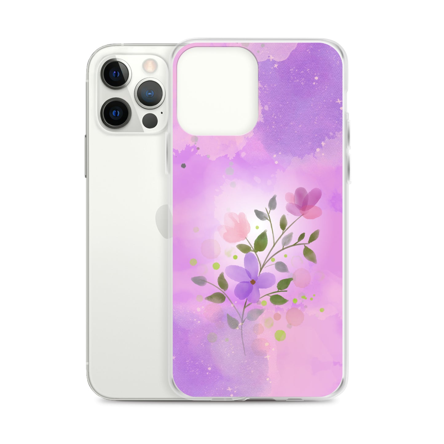 abstract iPhone case flowers on a pink Bg