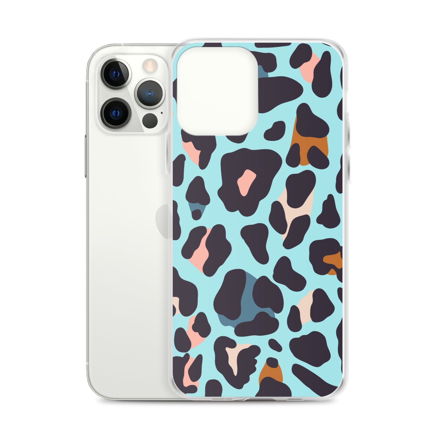 Abstract iPhone case blue leopard print