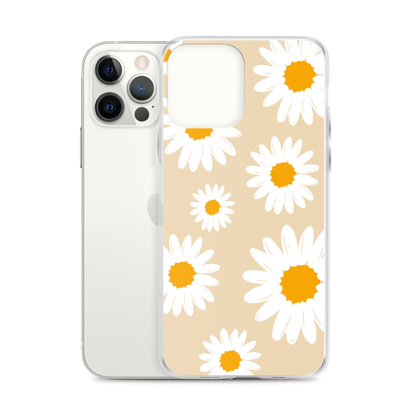 Abstract iPhone case daisies on sand colour