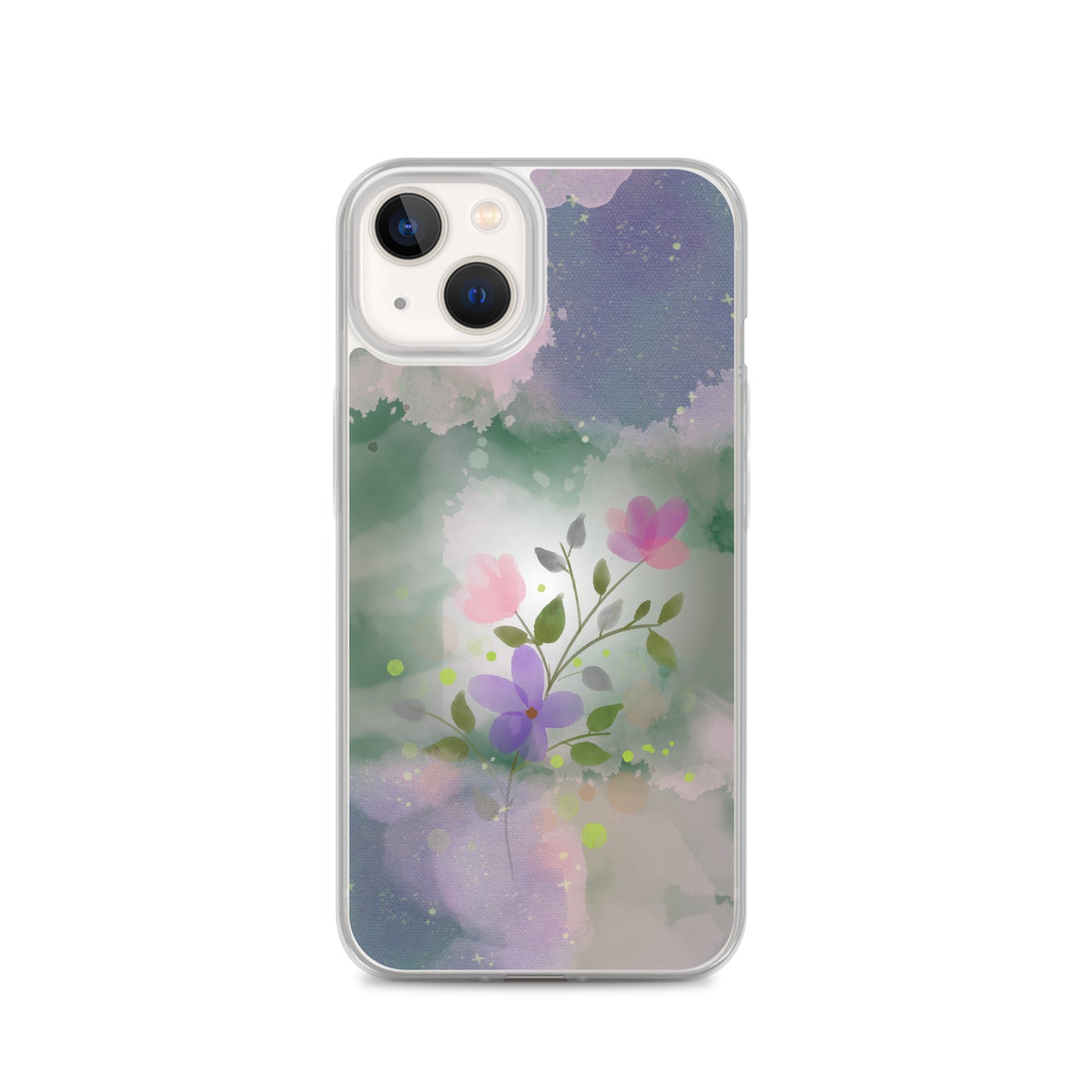 Abstract iPhone case flowers on a mixed colour Bg