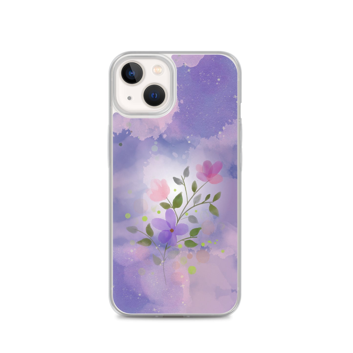 Abstract iPhone case flowers on a lilac Bg