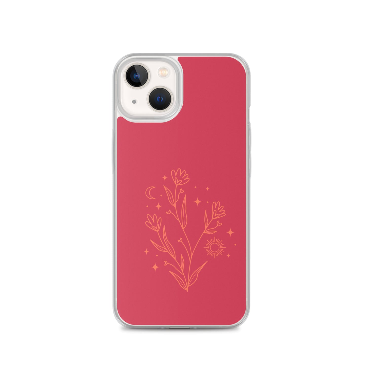 Abstract iPhone case flowers on red BG