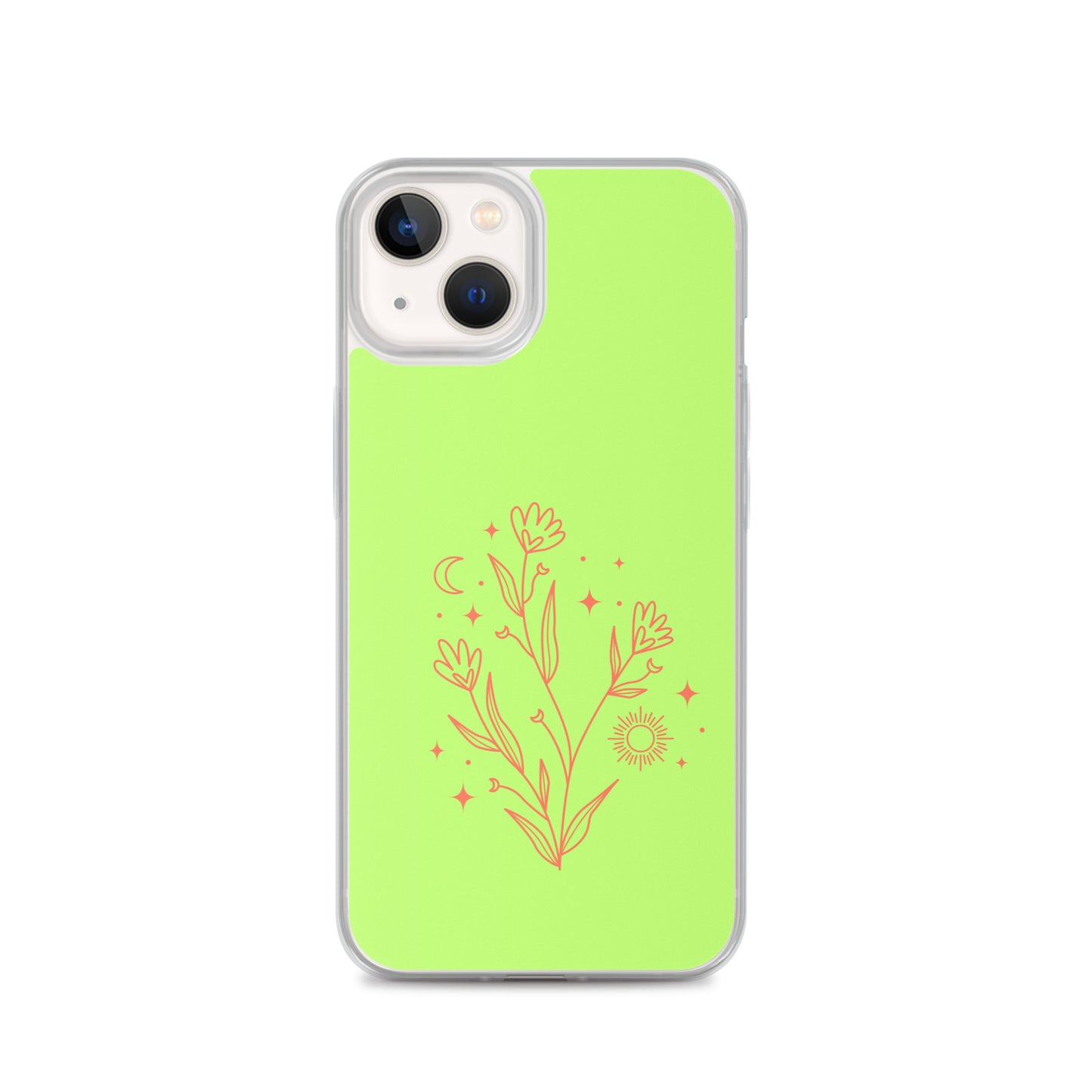 Abstract iPhone case flowers on light green BG