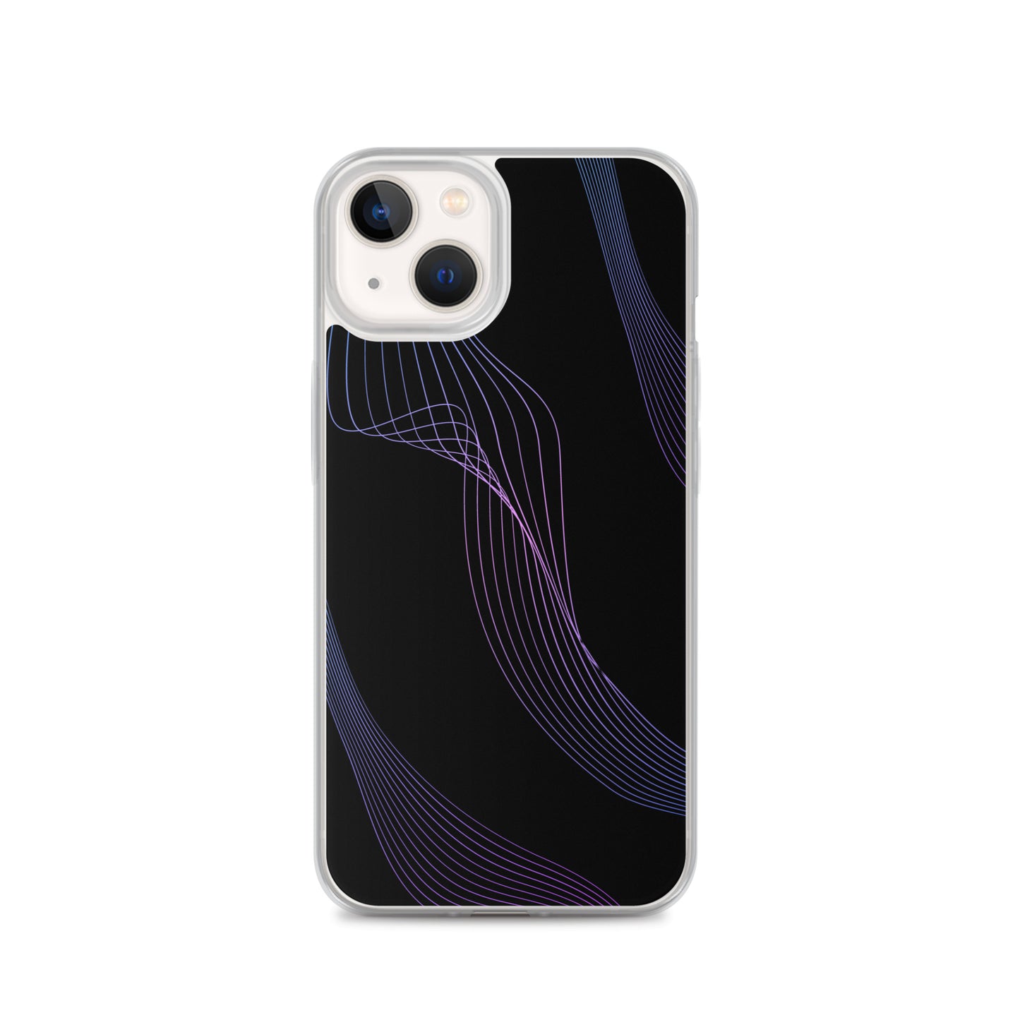 Abstract iPhone case black with blue/pink webbed lines