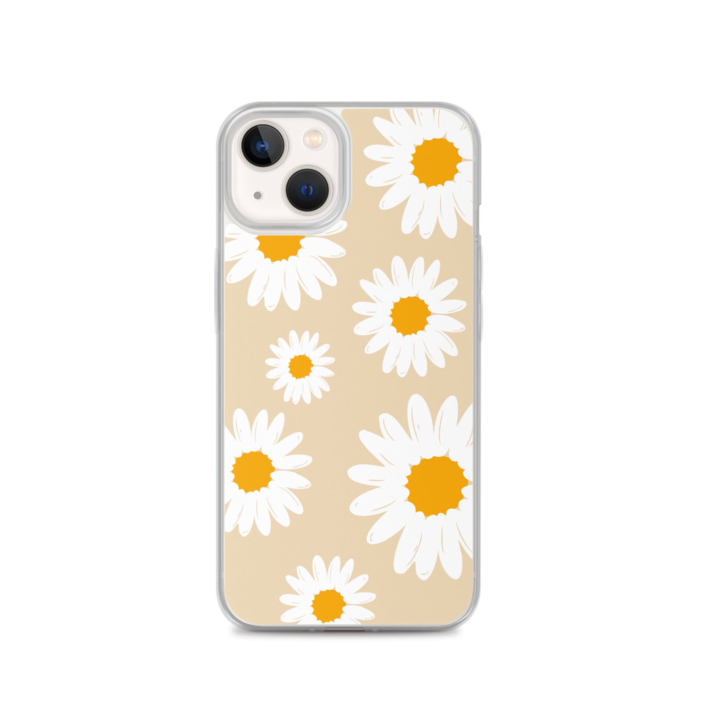 Abstract iPhone case daisies on sand colour