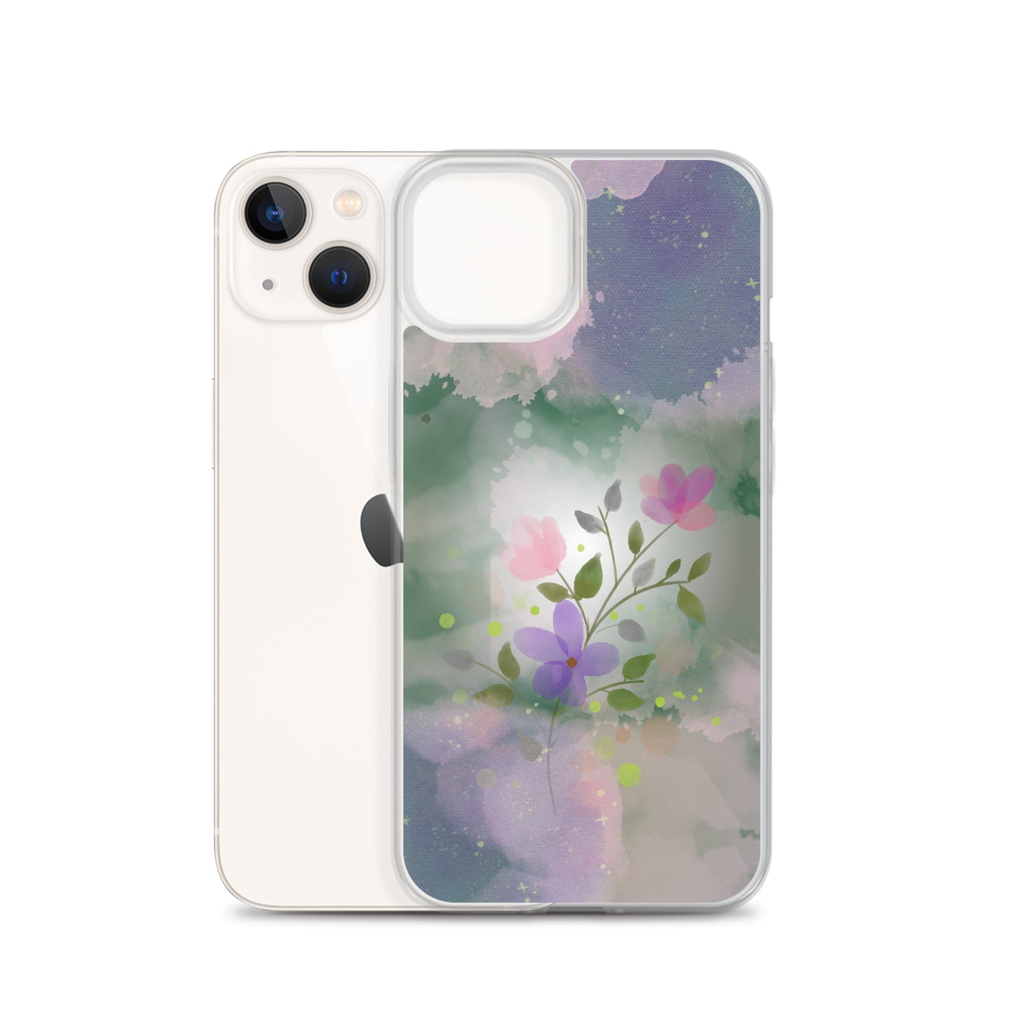 Abstract iPhone case flowers on a mixed colour Bg