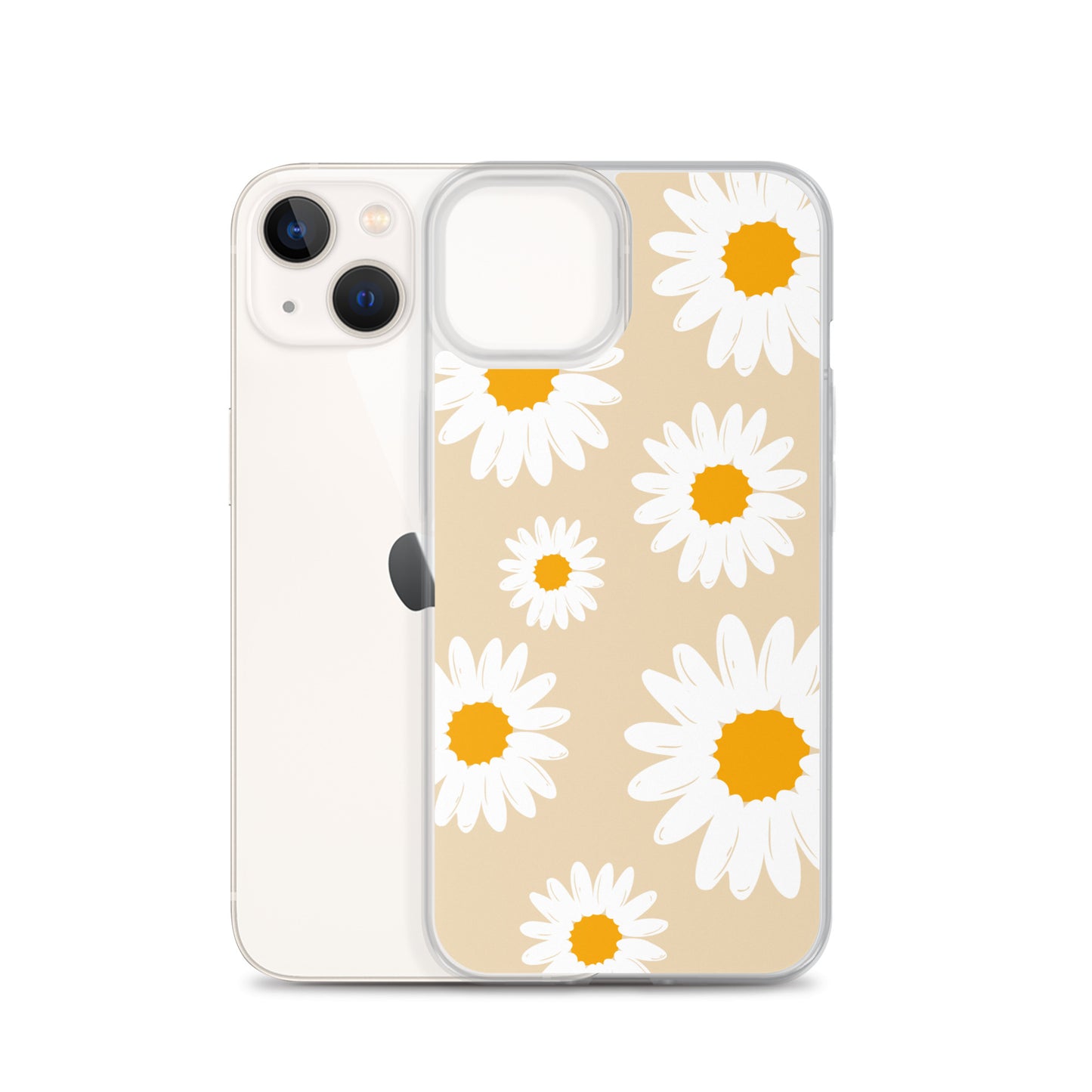 Abstract iPhone case daisies on sand colour