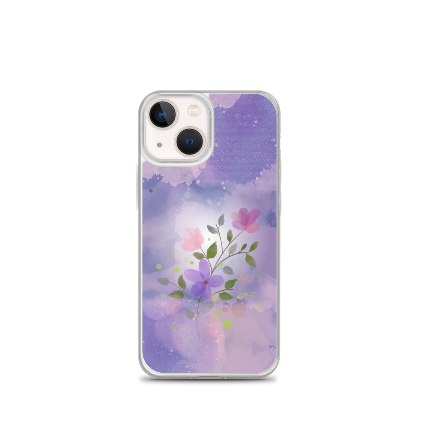 Abstract iPhone case flowers on a lilac Bg