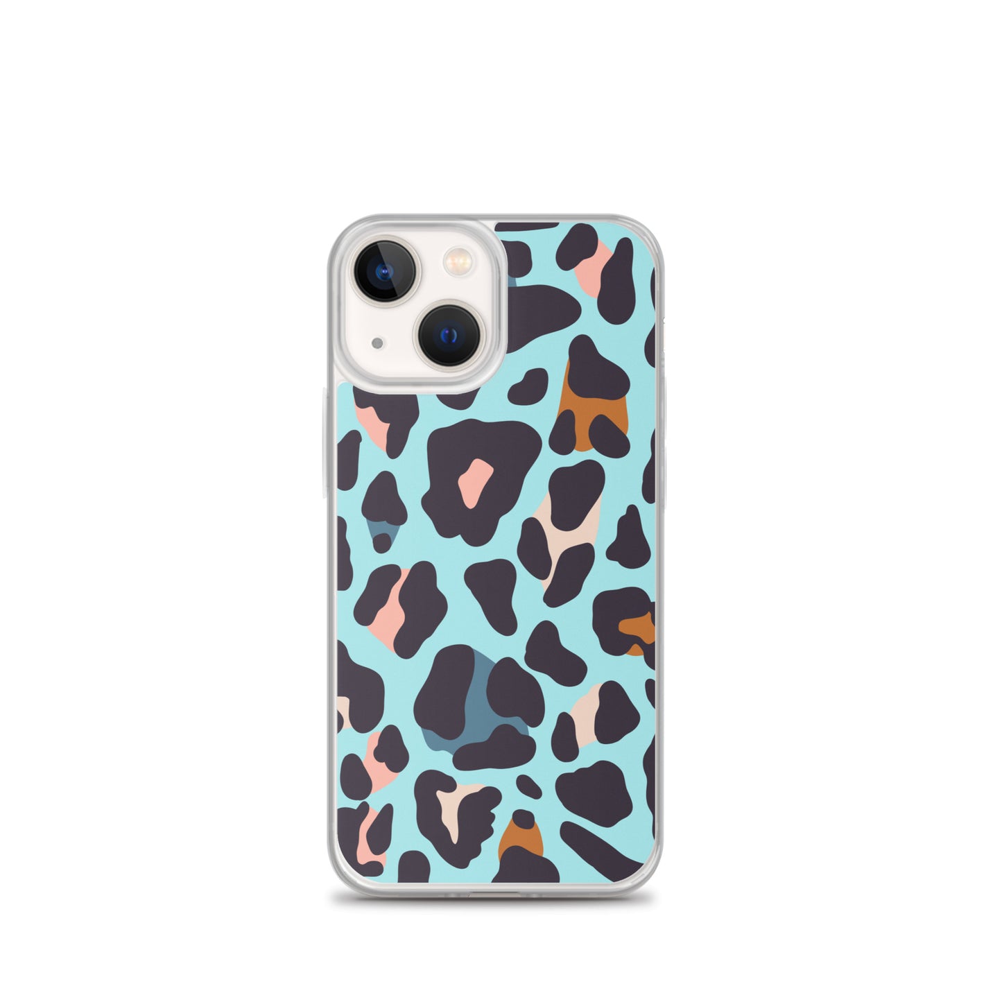 Abstract iPhone case blue leopard print