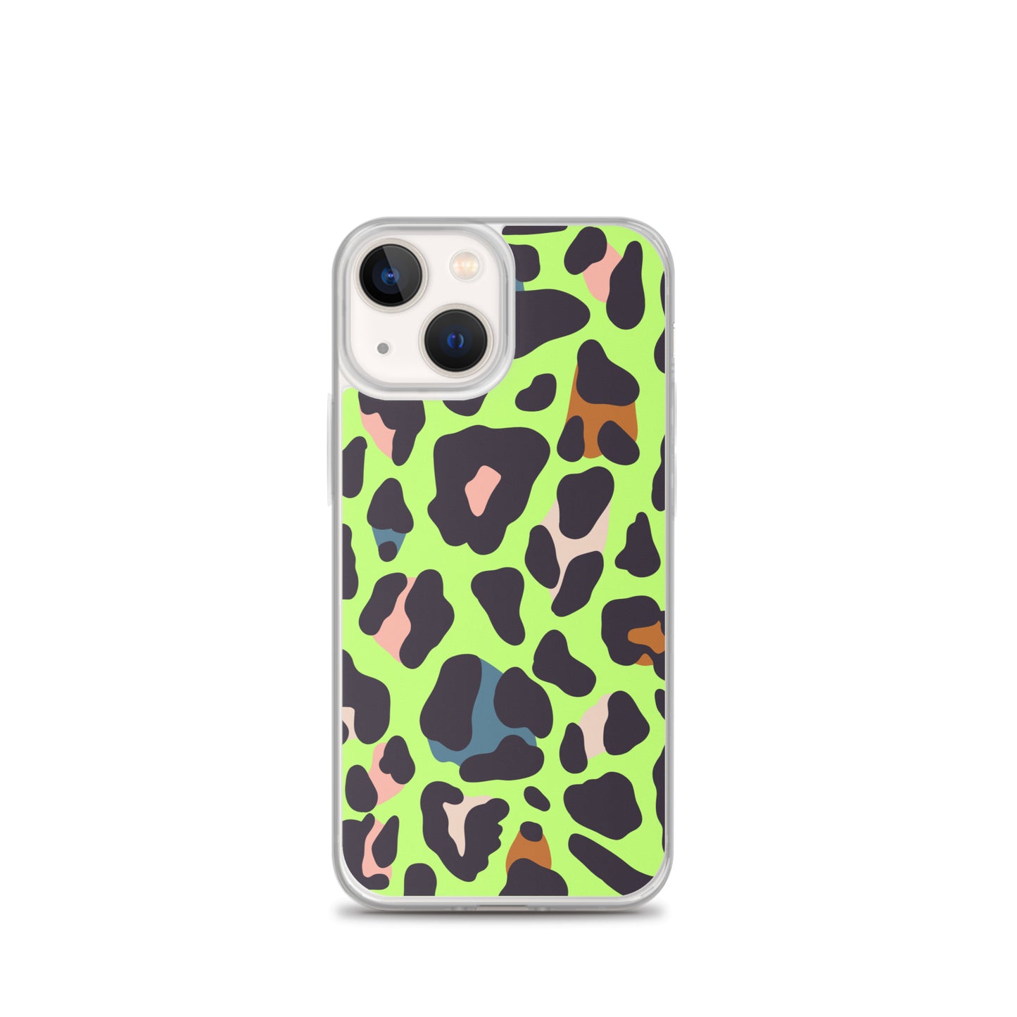 Abstract iPhone case lime leopard print