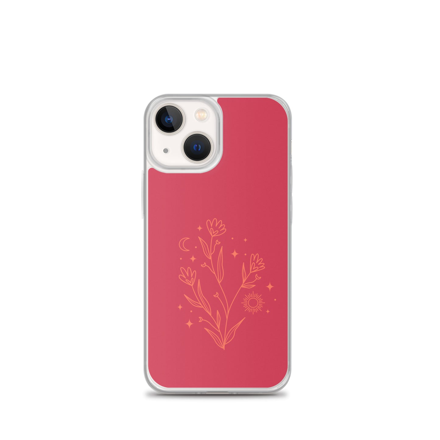 Abstract iPhone case flowers on red BG