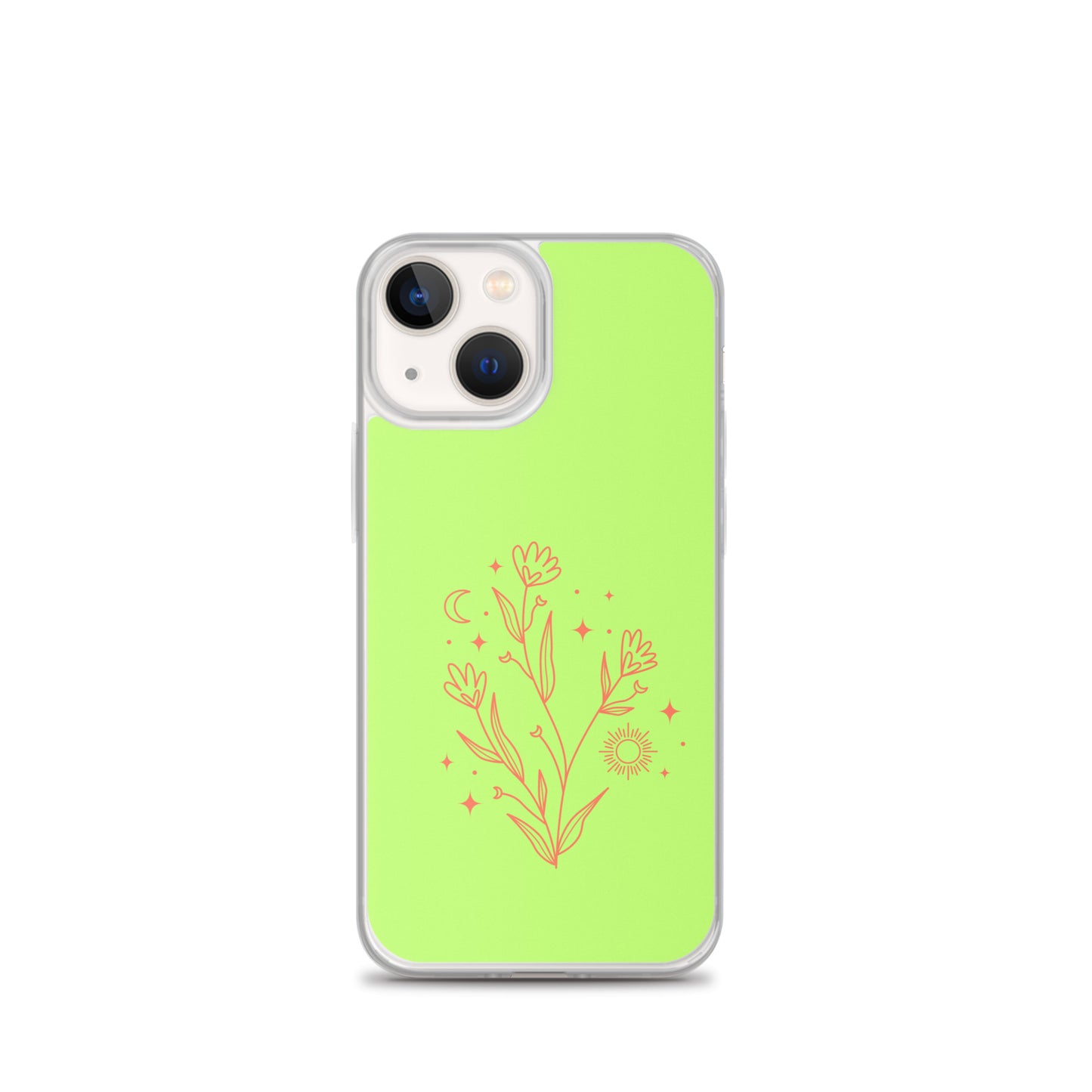 Abstract iPhone case flowers on light green BG