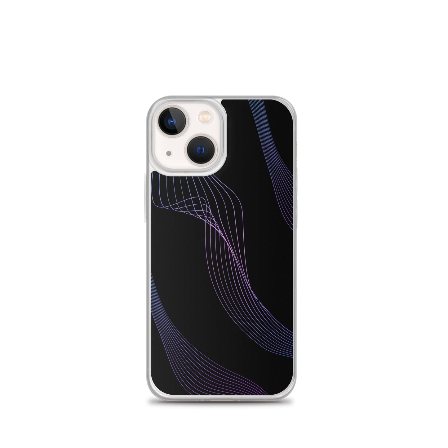 Abstract iPhone case black with blue/pink webbed lines