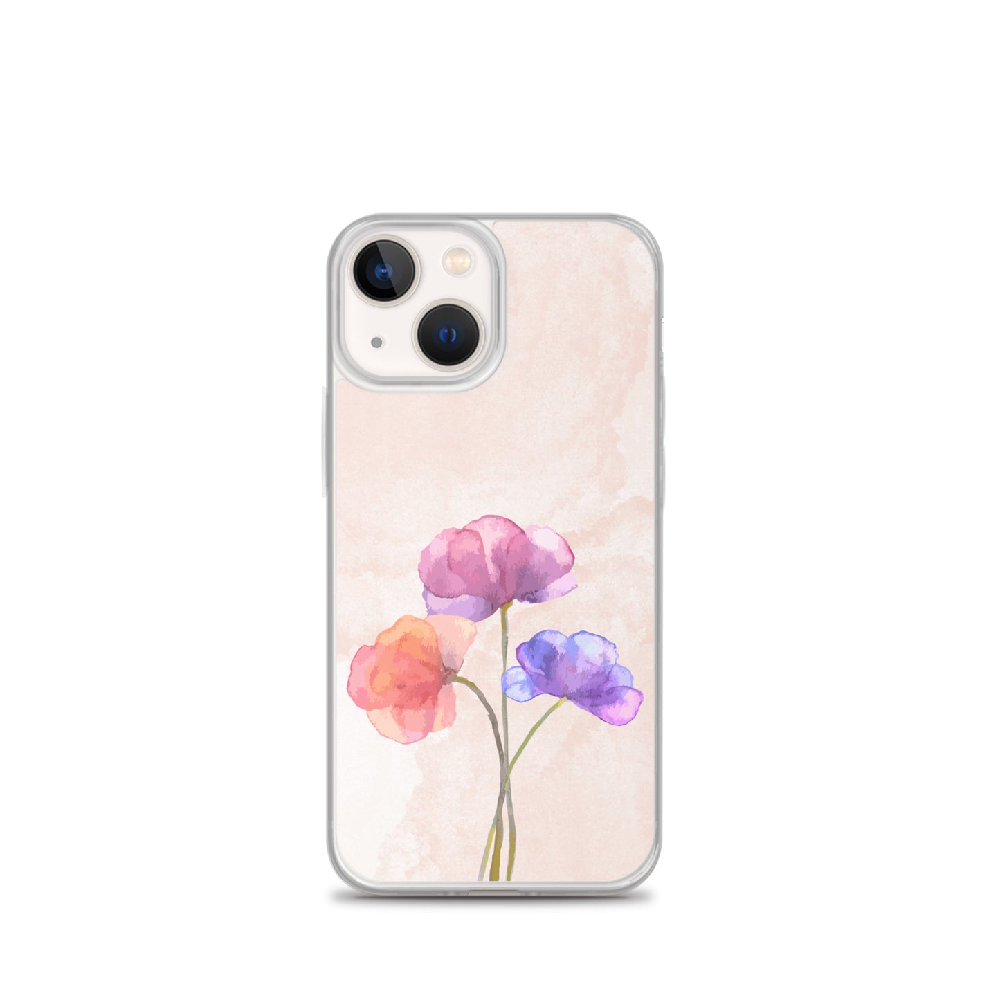 Abstract iPhone case 3 flowers on pink Bg