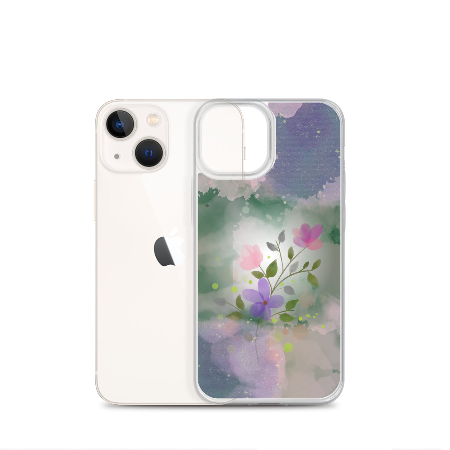 Abstract iPhone case flowers on a mixed colour Bg