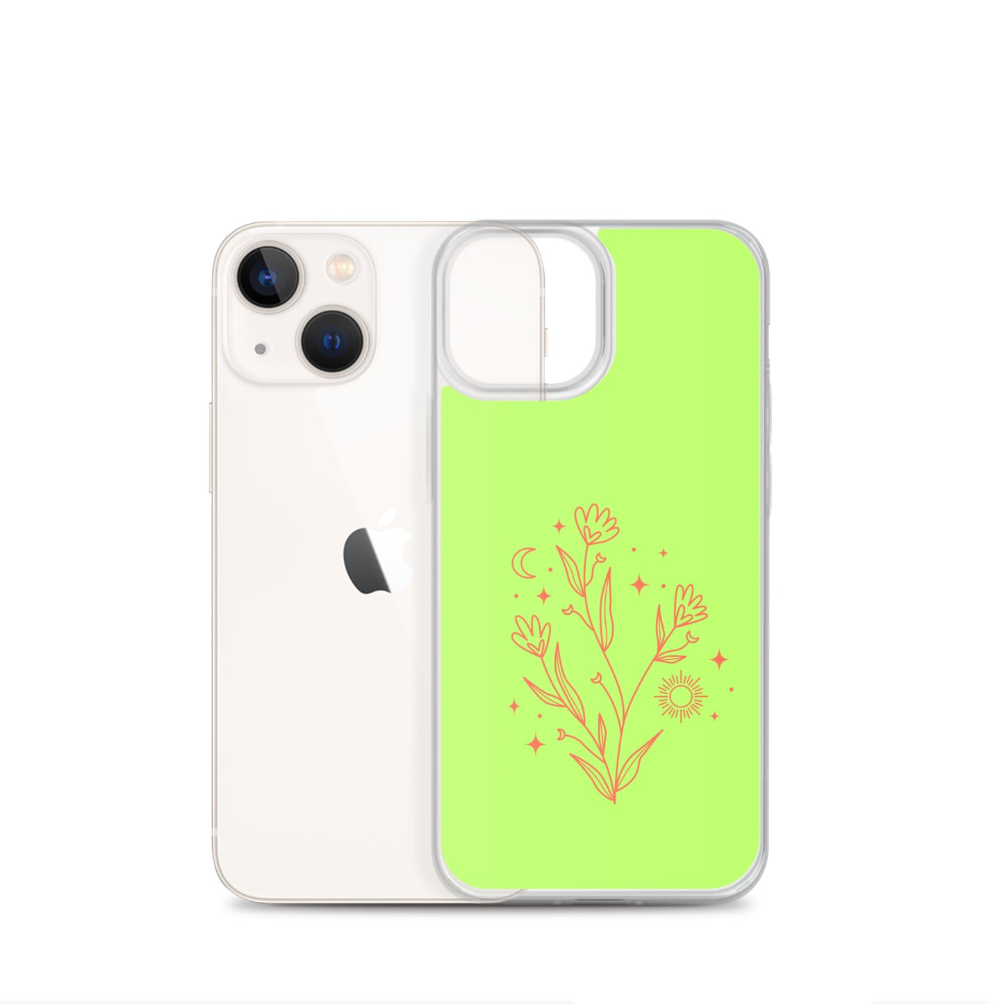 Abstract iPhone case flowers on light green BG