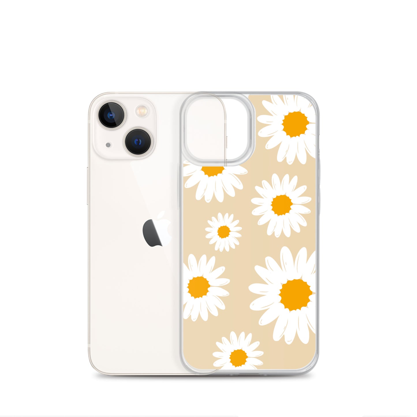 Abstract iPhone case daisies on sand colour