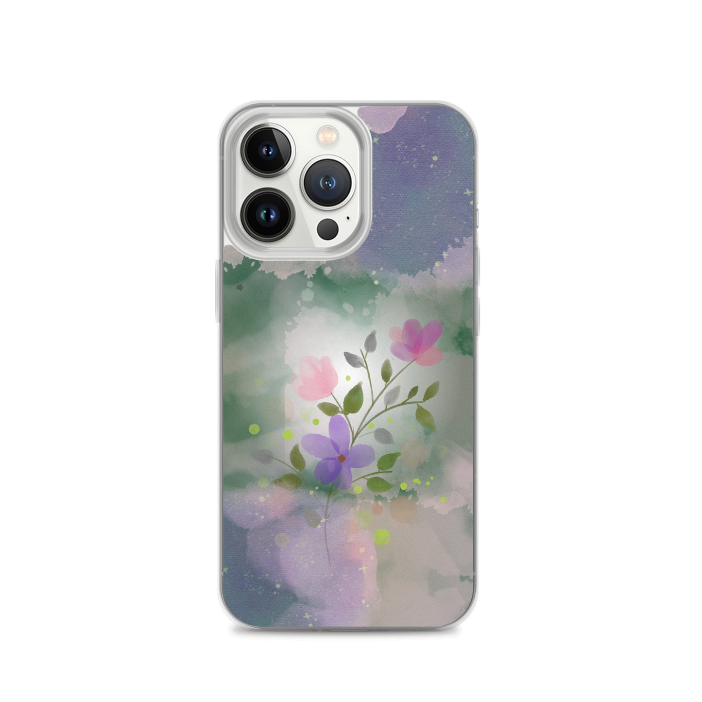 Abstract iPhone case flowers on a mixed colour Bg