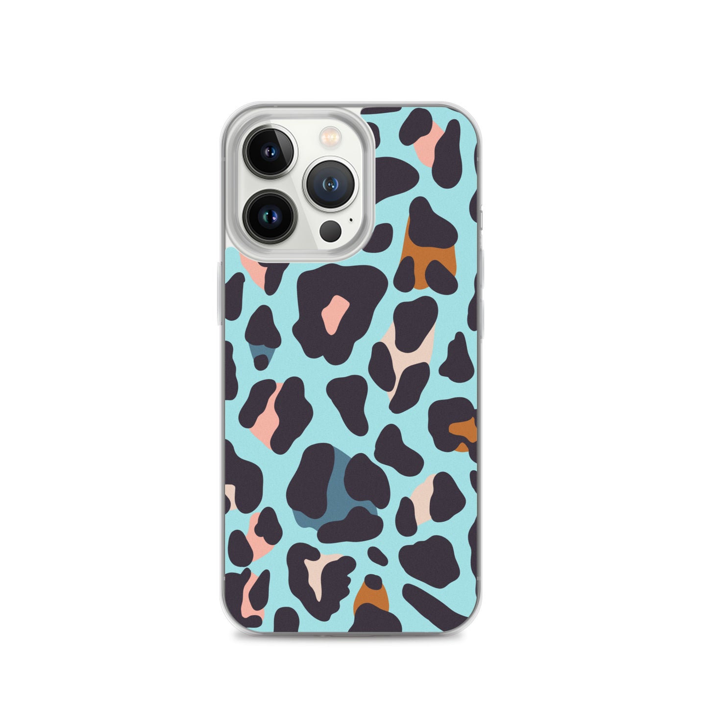 Abstract iPhone case blue leopard print