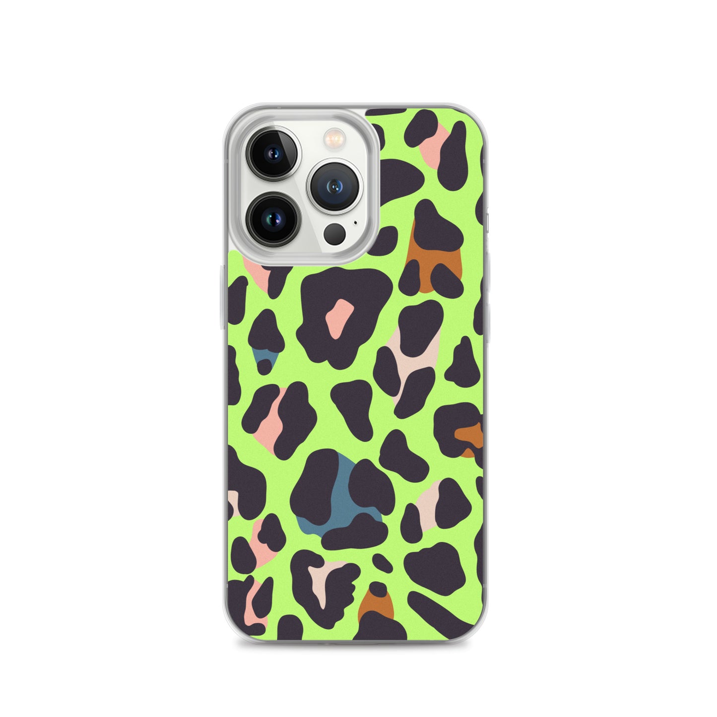 Abstract iPhone case lime leopard print