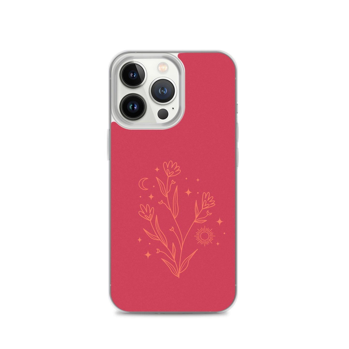 Abstract iPhone case flowers on red BG