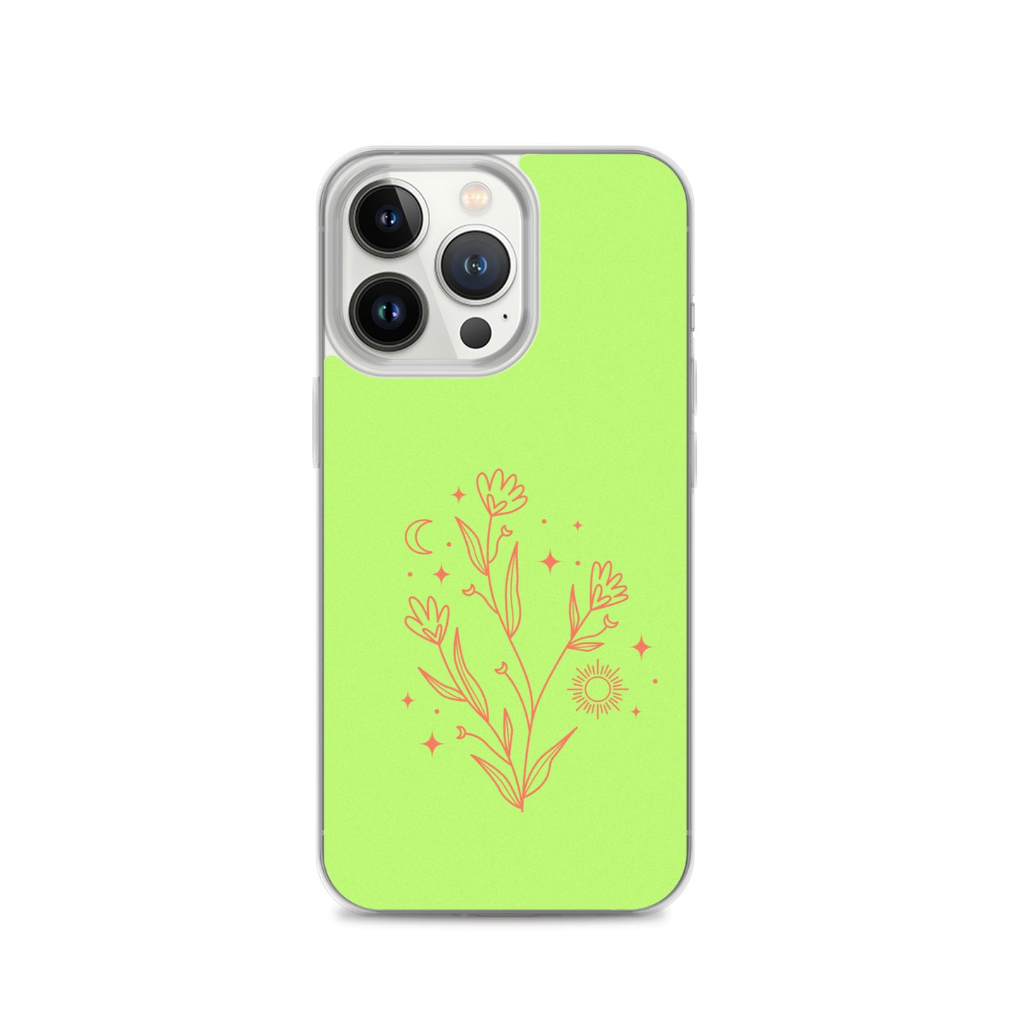 Abstract iPhone case flowers on light green BG