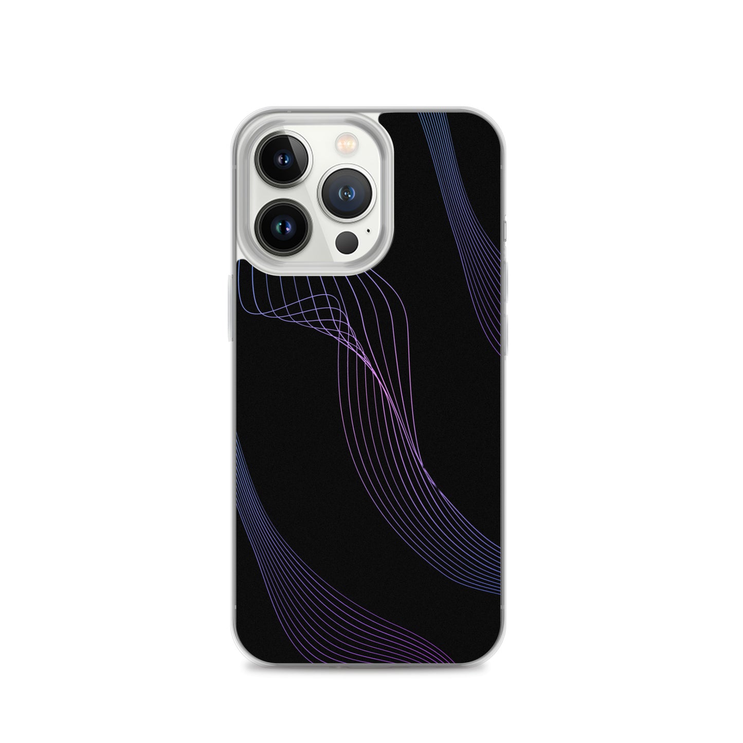 Abstract iPhone case black with blue/pink webbed lines