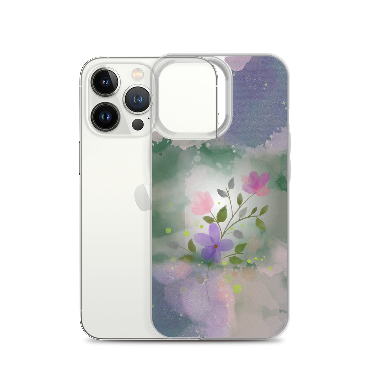 Abstract iPhone case flowers on a mixed colour Bg