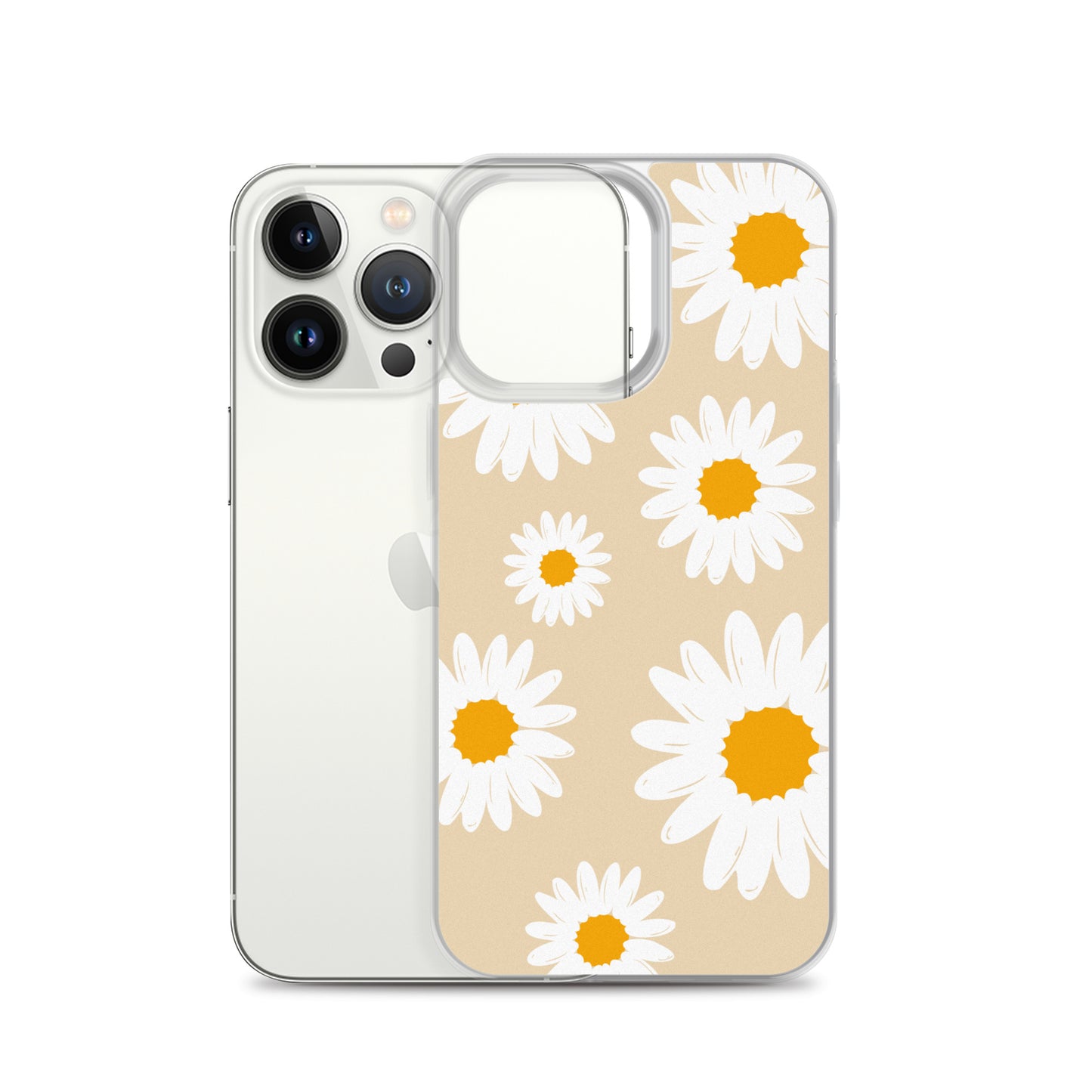 Abstract iPhone case daisies on sand colour