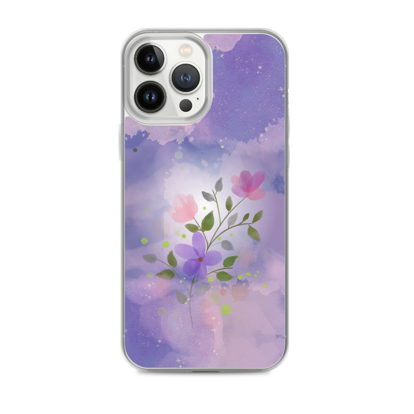 Abstract iPhone case flowers on a lilac Bg