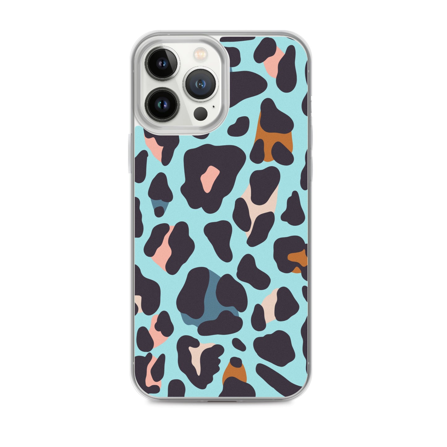 Abstract iPhone case blue leopard print