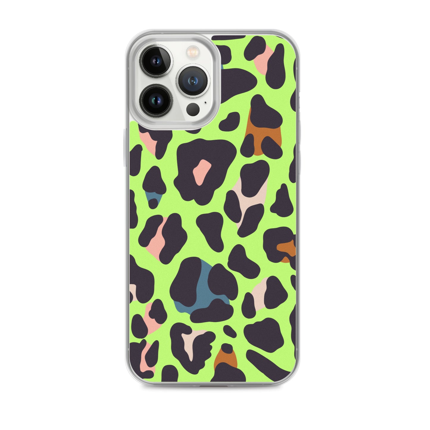 Abstract iPhone case lime leopard print