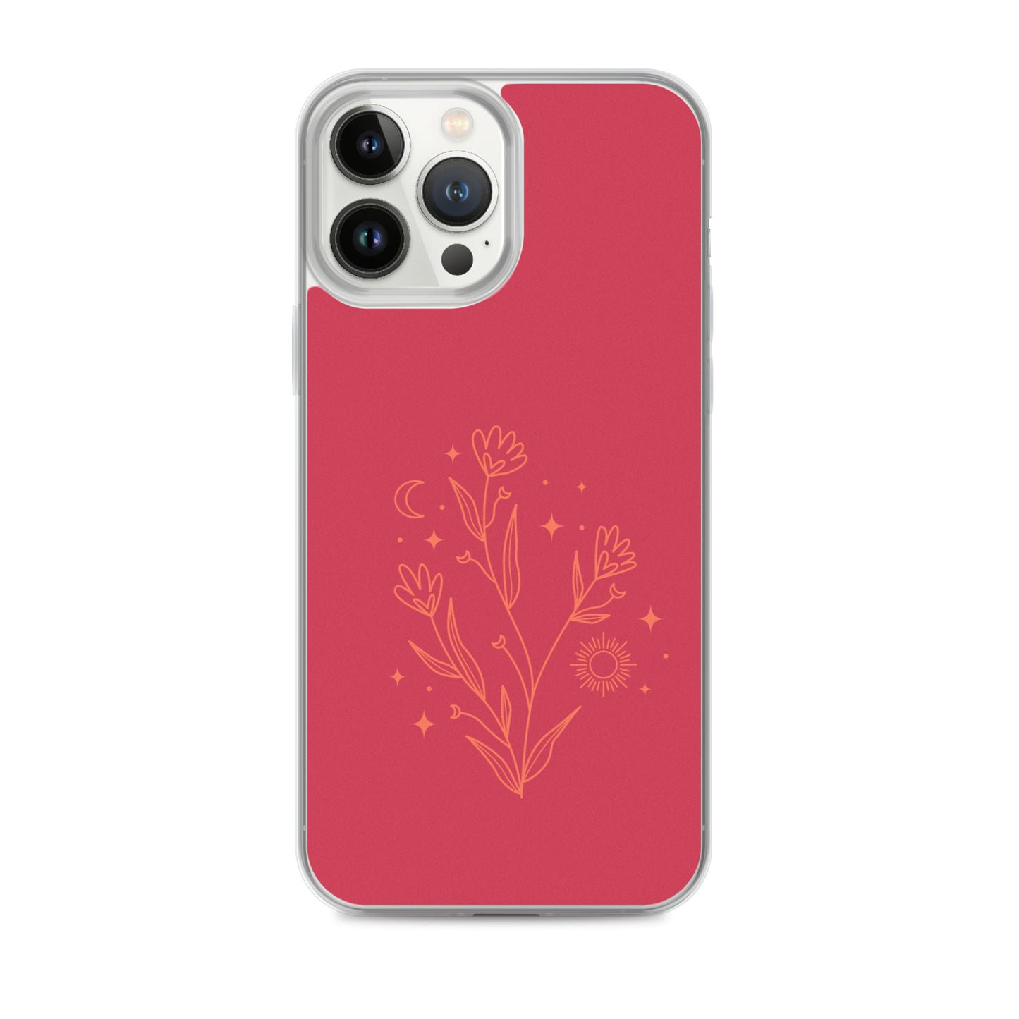 Abstract iPhone case flowers on red BG