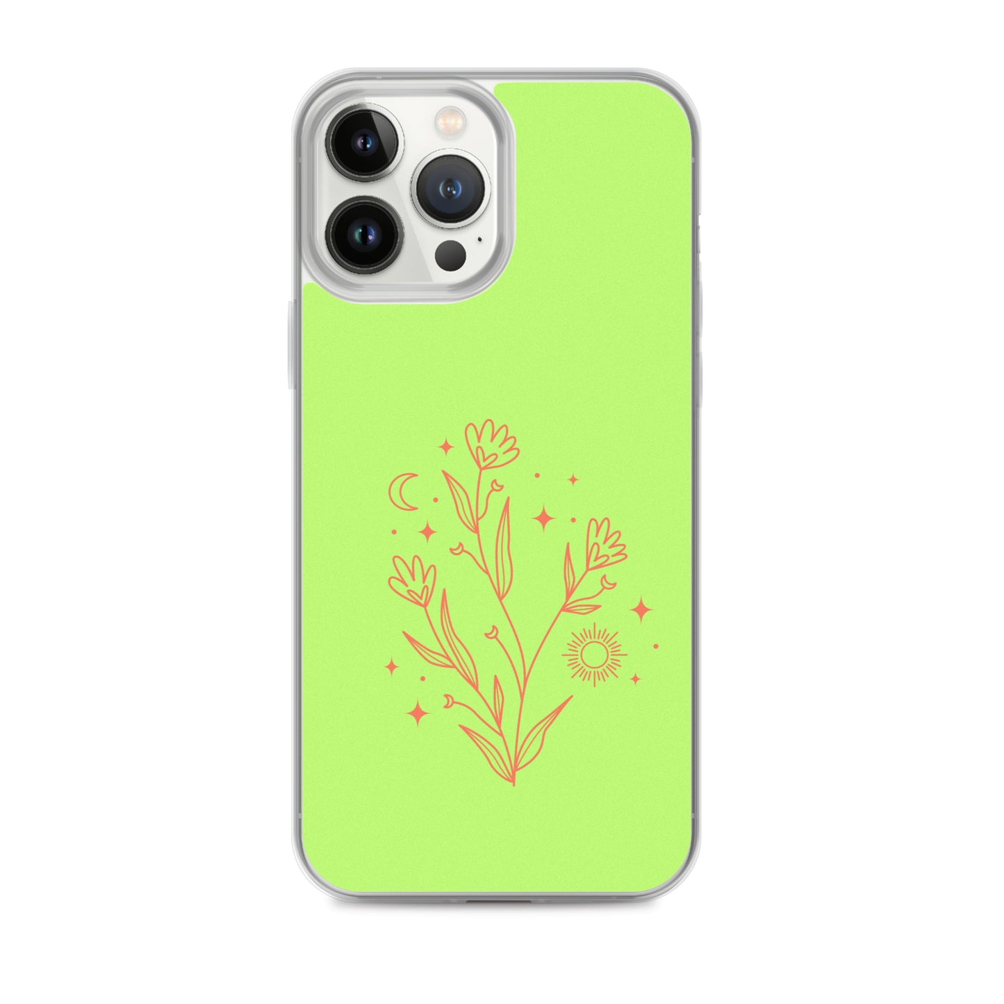 Abstract iPhone case flowers on light green BG