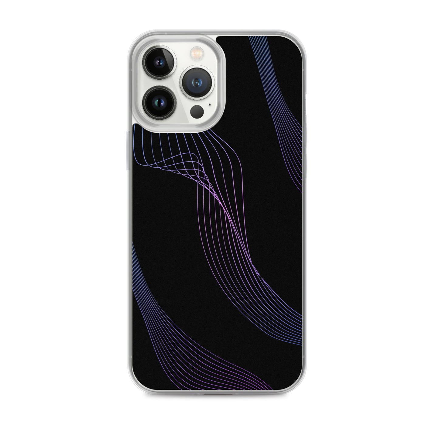 Abstract iPhone case black with blue/pink webbed lines