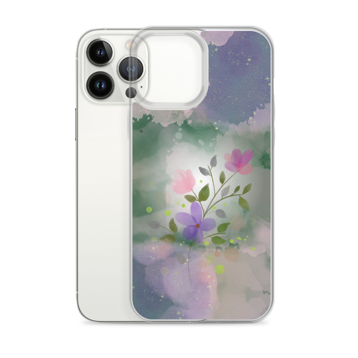 Abstract iPhone case flowers on a mixed colour Bg