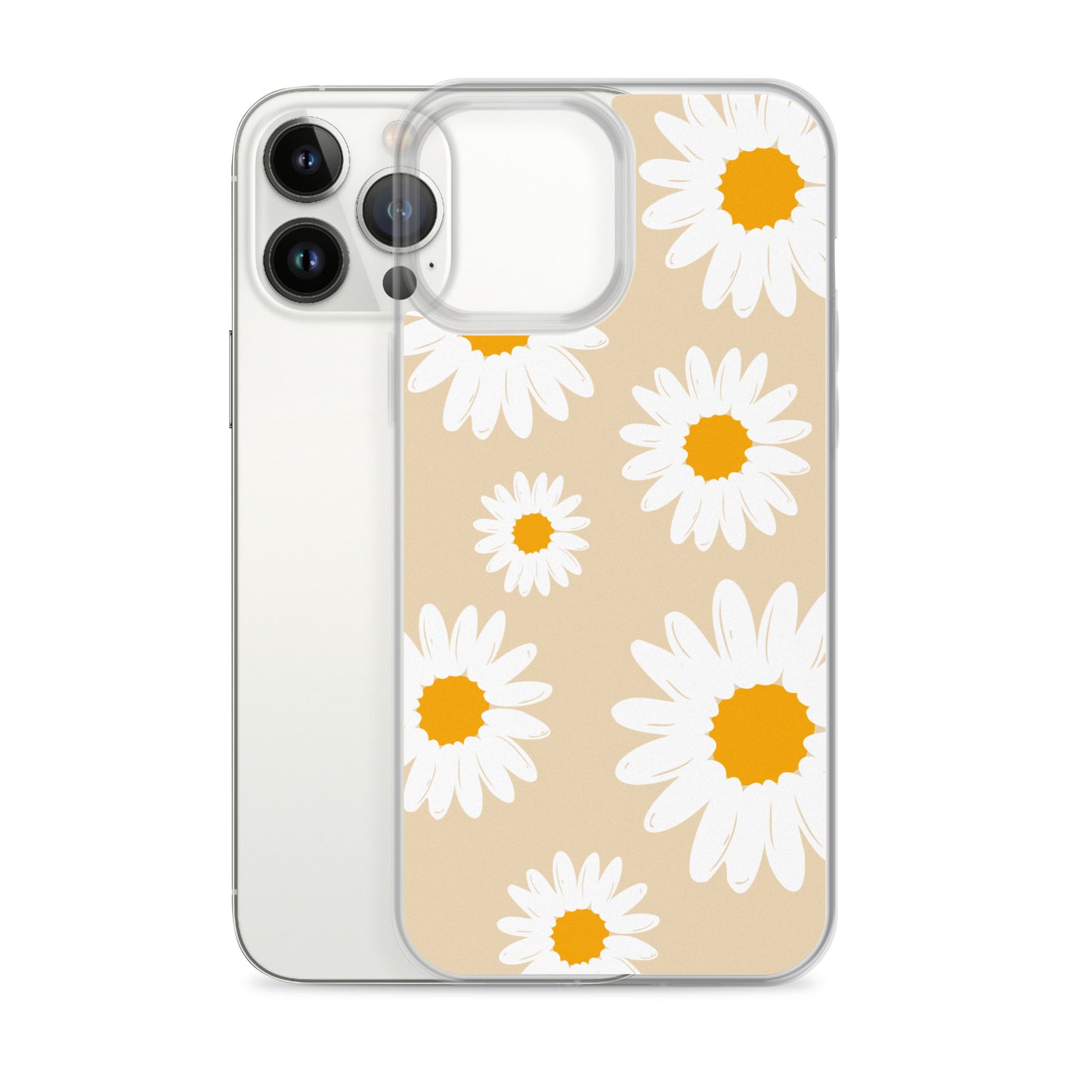 Abstract iPhone case daisies on sand colour